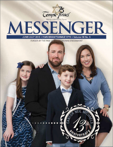 Cantor Neil Michaels and family, cover shoot for Temple Israel Messenger